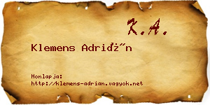 Klemens Adrián névjegykártya