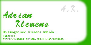 adrian klemens business card